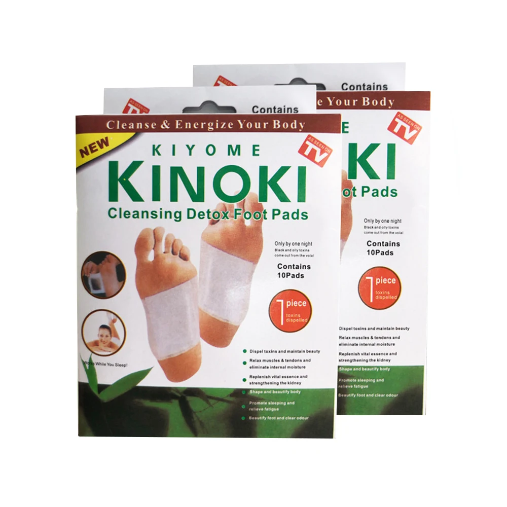 Kinoki-Parches de desintoxicación para los pies, 10 piezas, almohadillas para eliminar toxinas del cuerpo, limpieza adelgazante, adhesivo Herbal, masajeador de pies caliente