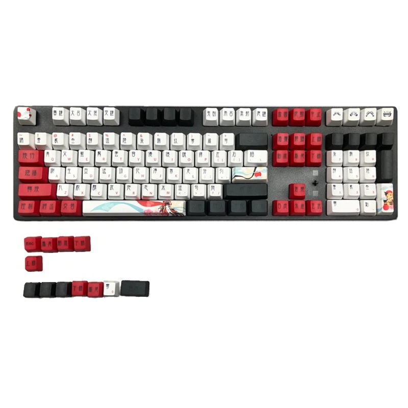 

120Keys PBT Keycaps OEM Profile DYE-SUB Keycap For Cherry MX Switch Mechanical Keyboard Female Role Theme Keycap