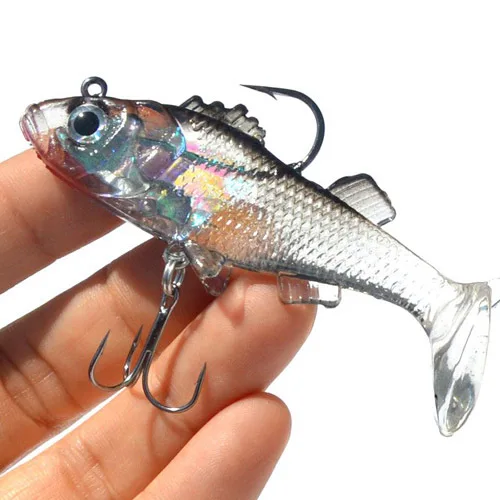 

2Pcs Chang Bao Pb Fish Bao Pb Transparent T Tail Fish 15g/8cm Pb Hook Lu Ya Bait Bionic Bait Fishing Gear Fishing Lure Set