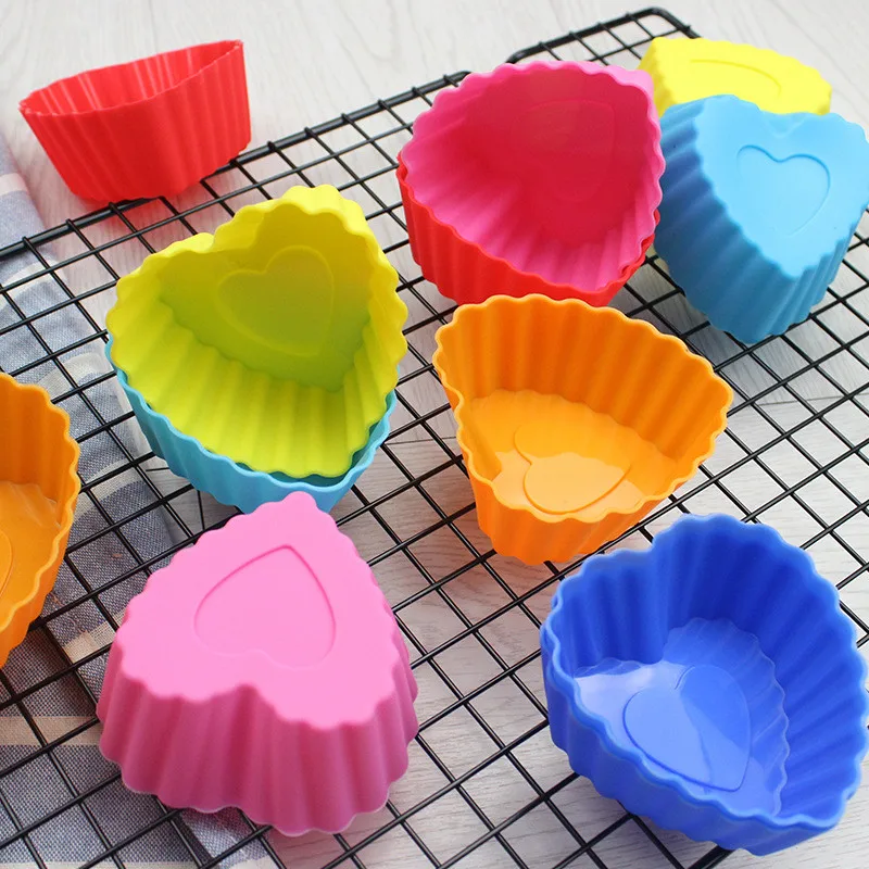 Dozzlor 12 шт./лот в форме сердца силиконовые мини-Формы для кексов инструменты