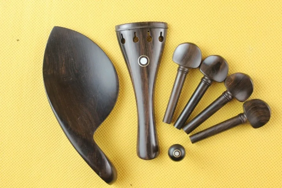 

1 set top Luthier undyed ebony violin parts full size 4/4, violin accessories