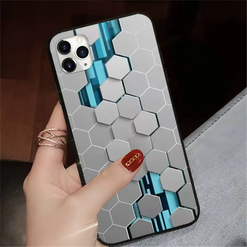 

Hexagonal lattice design pattern Phone Case for iPhone 11 12 mini pro XS MAX 8 7 6 6S Plus X 5S SE 2020 XR