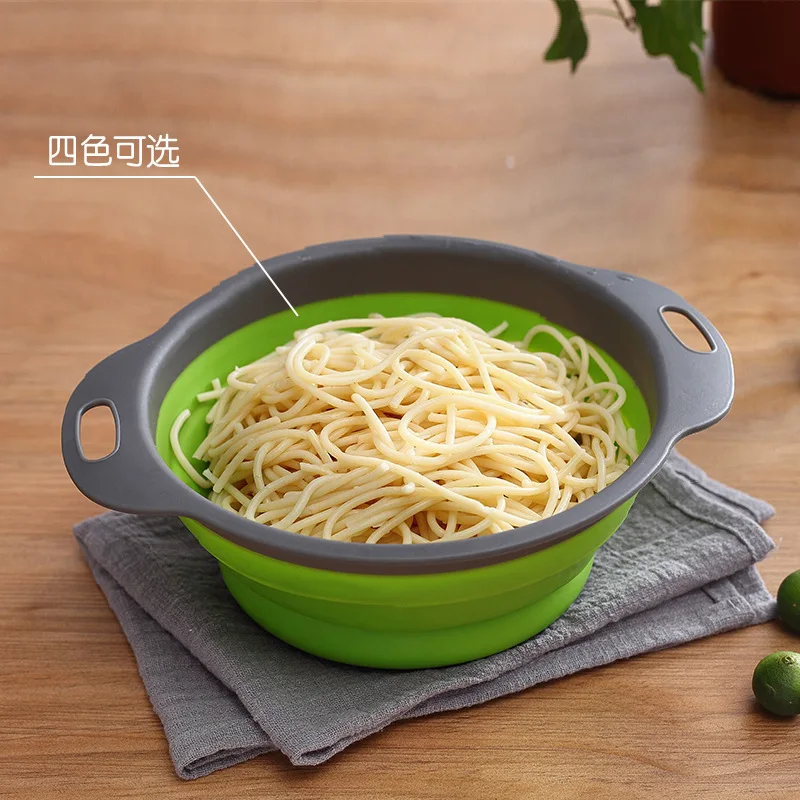 

Folding Asphalt Basket Circular Filter Blue Telescopic Folding Fruit Blue 2 pieces set 2 Fruit Basket kitchen items