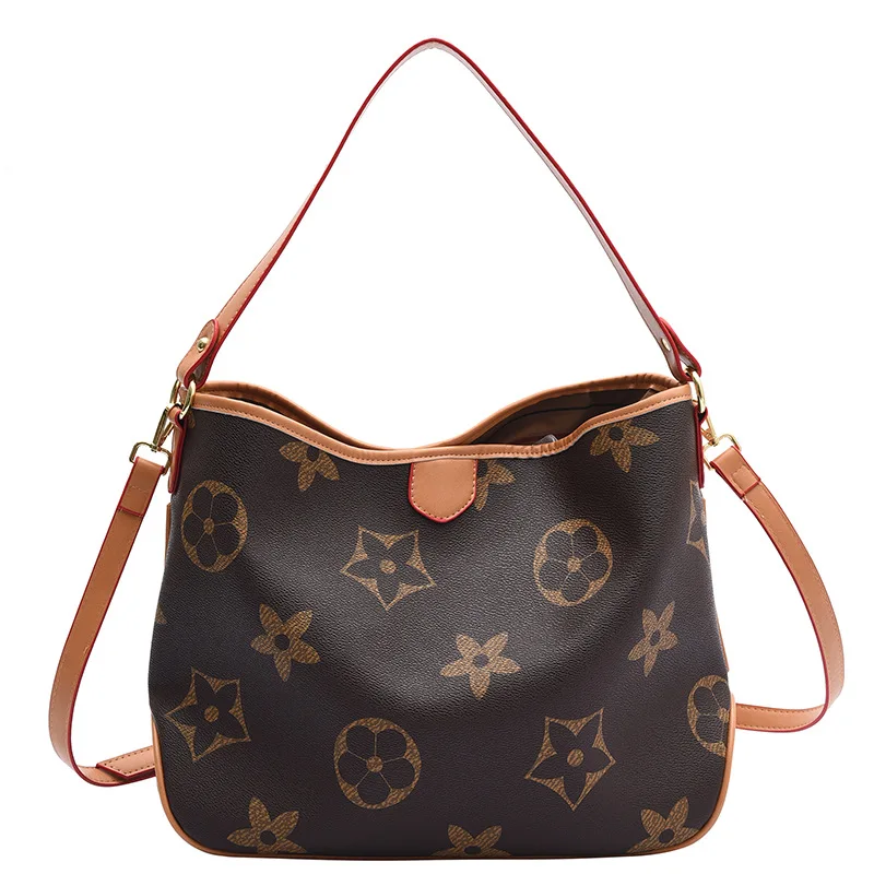 

Good Quality Big Women's Tote Bag With Large Capacity Pu Leather Shoulder Bag Floral Print Crossbody Messenger Bag Inner Pocket