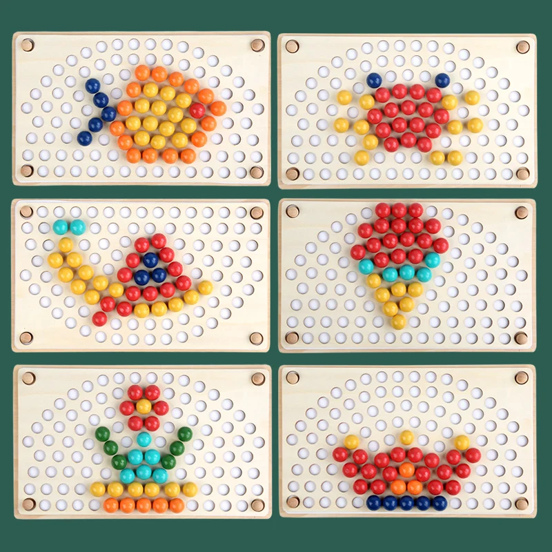 DIY Perler Мозаика из бисера Детские сенсорные игрушки радужные деревянные бусины