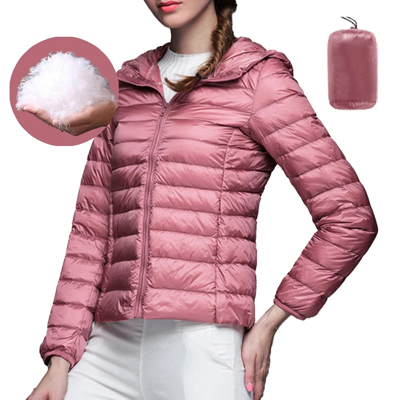 pink-With bag Sfit зимняя женская куртка с капюшоном, парки, новинка, модная повседневная Осенняя Женская куртка ярких цветов с длинным рукавом, повседневная верхняя одежда - Цвет: pink-With bag