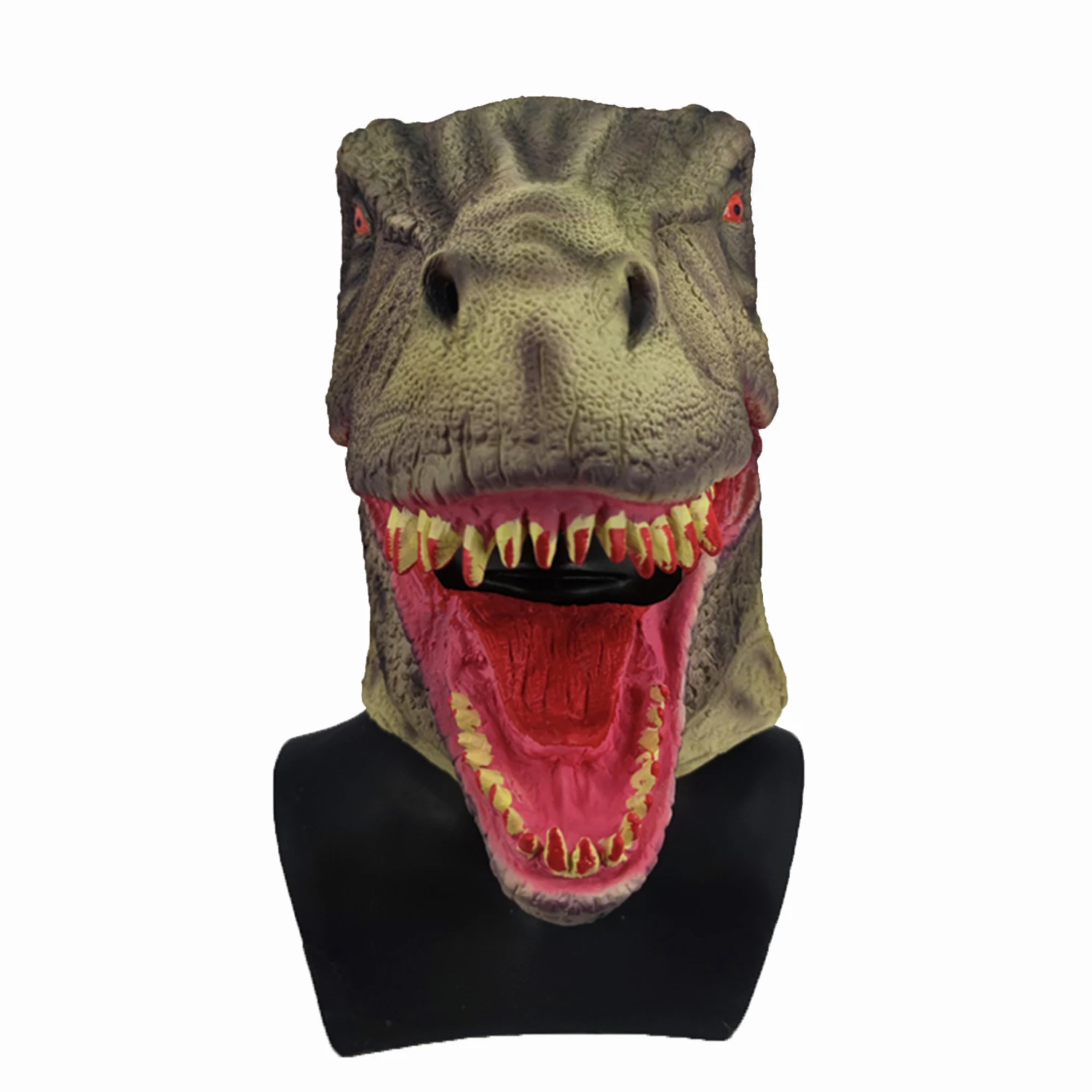 Латексная маска динозавра на всю голову животного тираннозавра T-Rex рептилия