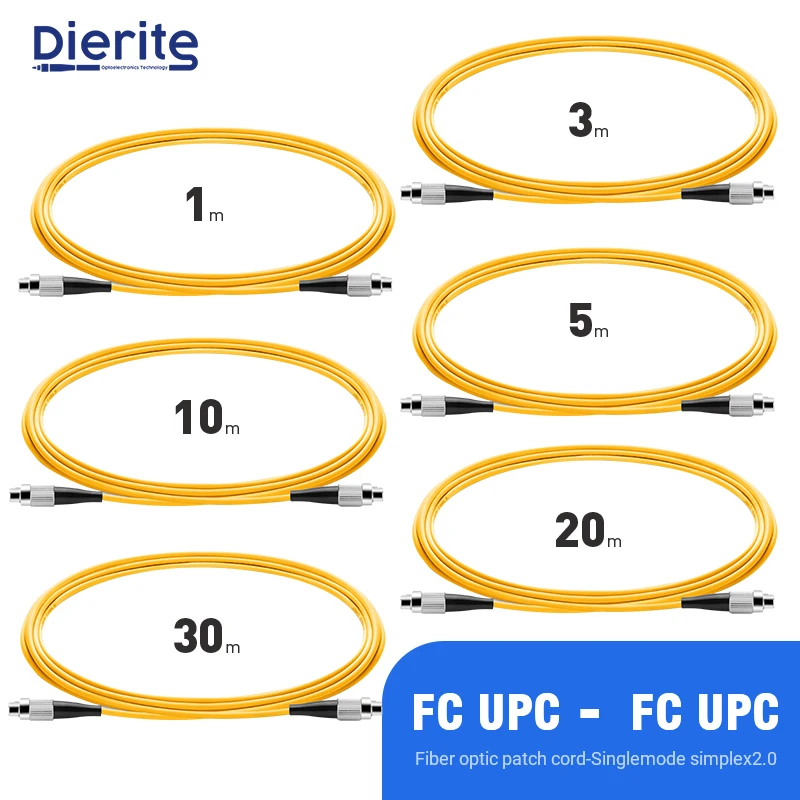 

FC UPC to FC UPC Singlemode Fiber Optic Patch Cable 2.0mm 9/125um FTTH Fiber Patch Cord Optical Fiber Jumper 1m 3m 5m 10m 20m