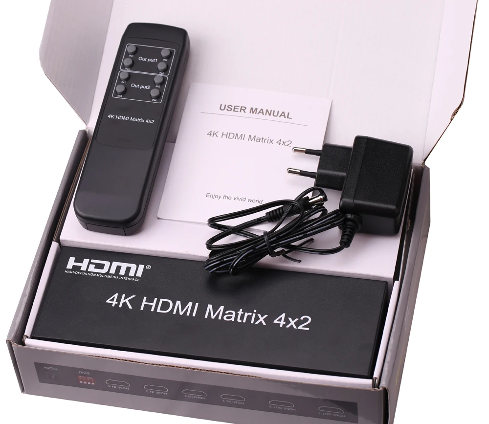 

HD 4K 1080P HDMI матрица 4x2 4 в 2 Выход аудиовывод EDID SPDIF Toslink 3,5 мм разъем переключатель разветвитель для PS4 ПК STB к телевизору HD TV