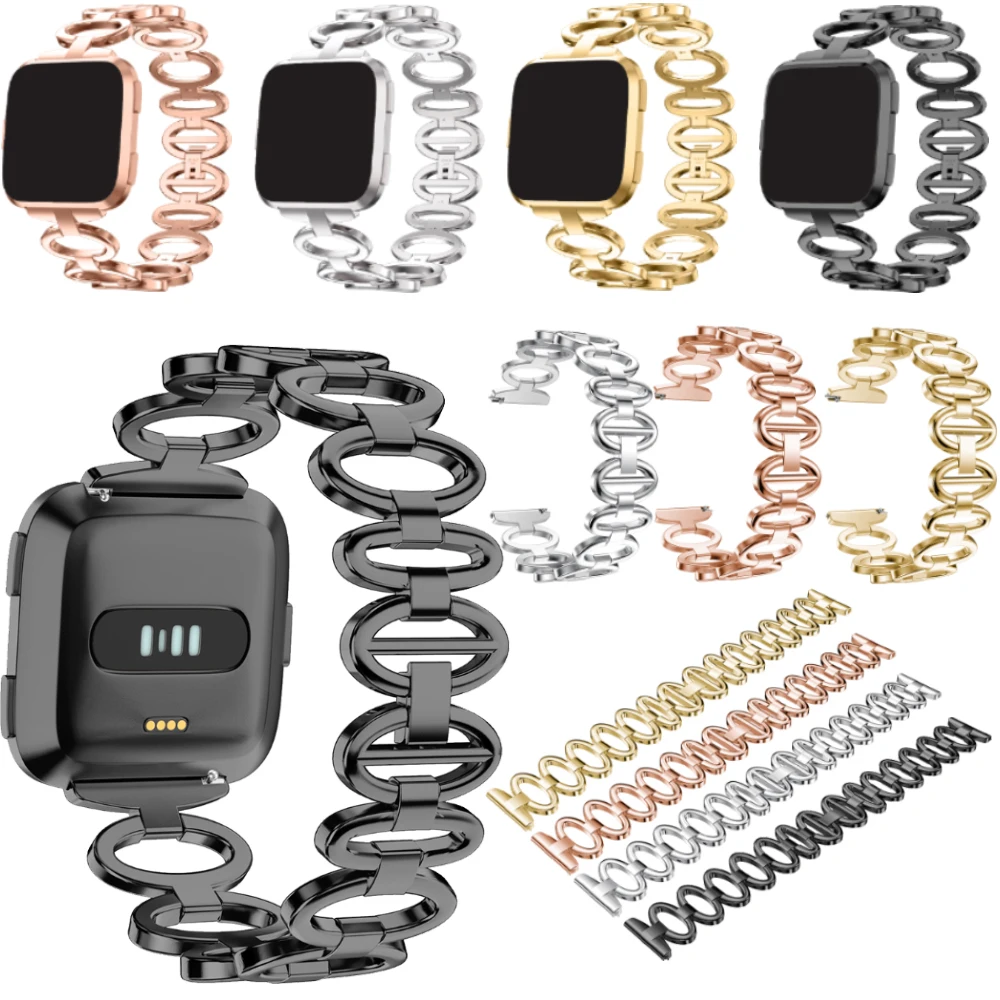

Elegant Metal Stainless Steel Watchband Quick Release Smart Watch Strap For Fitbit Versa Lite Replacement Watch Band