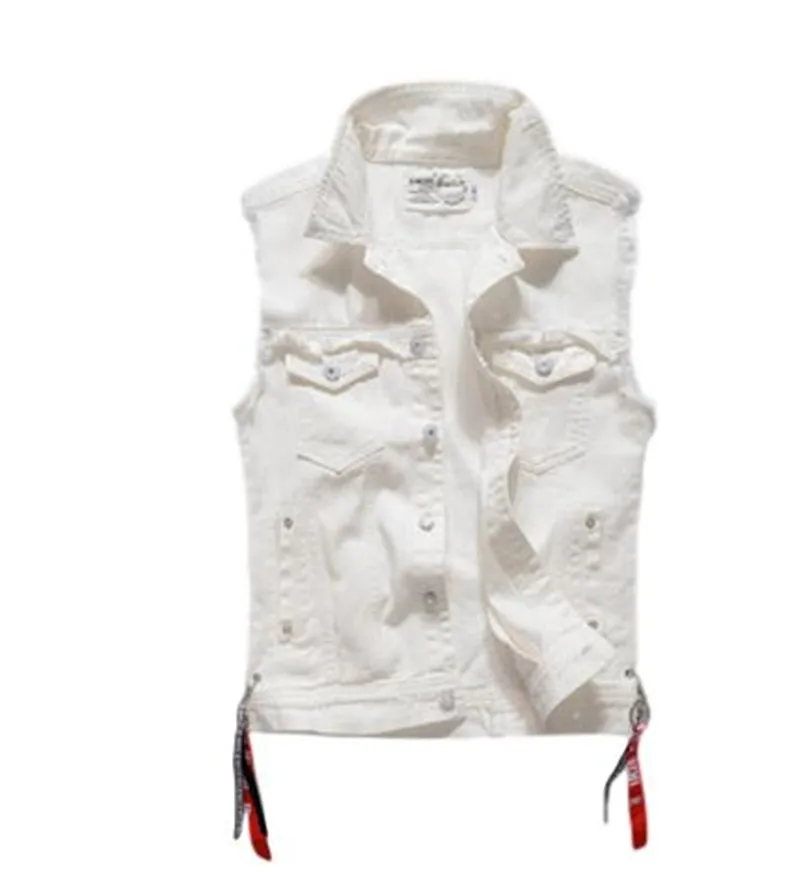 Модный мужской хипстерский белый винтажный жилет Idopy из японского денима