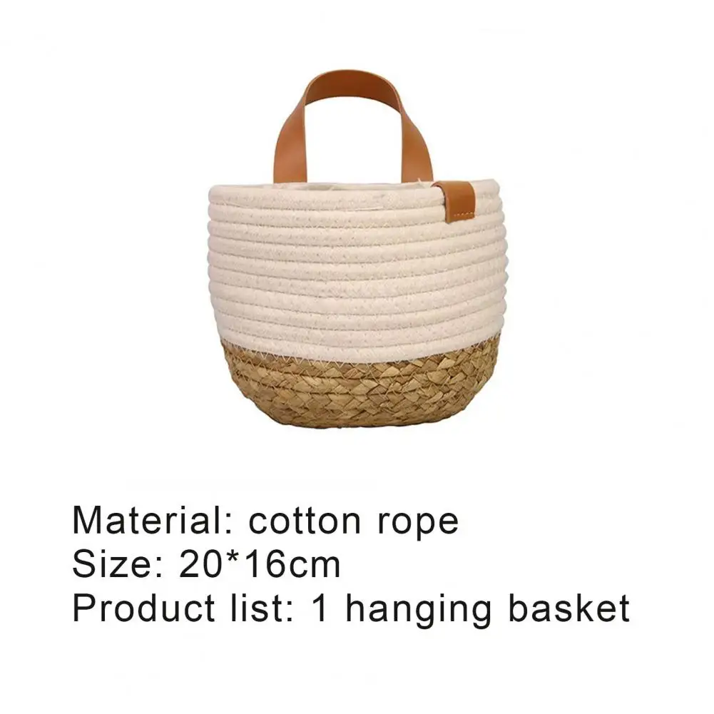 

Woven Basket Waterproof and Space-saving Cotton Rope Woven Wicker Woven Antique Country Basket Hanging Basket Hanging Painting S
