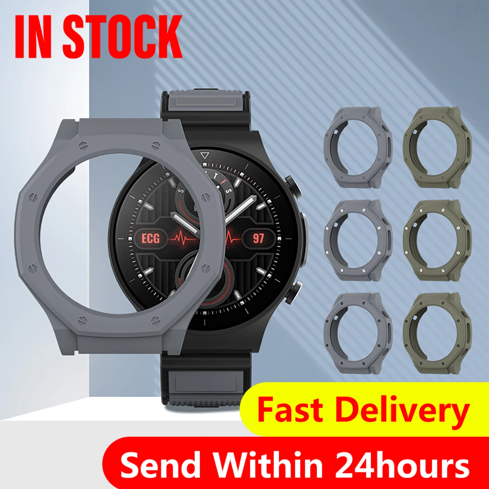 

Ультратонкий чехол для часов из ТПУ для умных часов Huawei Gt2 Pro, защитный чехол из ТПУ с сочетанием цветов в спортивном стиле #3