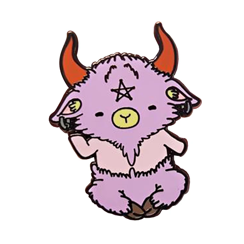 Милая эмалированная заколка baphomet кавайная для лацканов|Броши| |