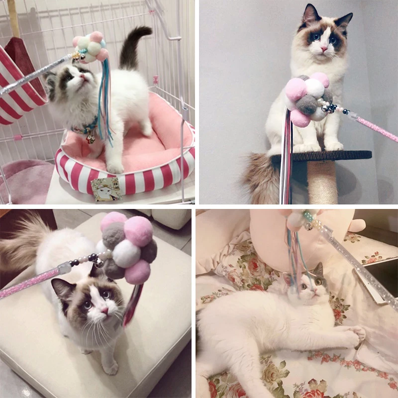 Игрушки для кошек сделай кошачьи палочки перо с маленьким колокольчиком зефир