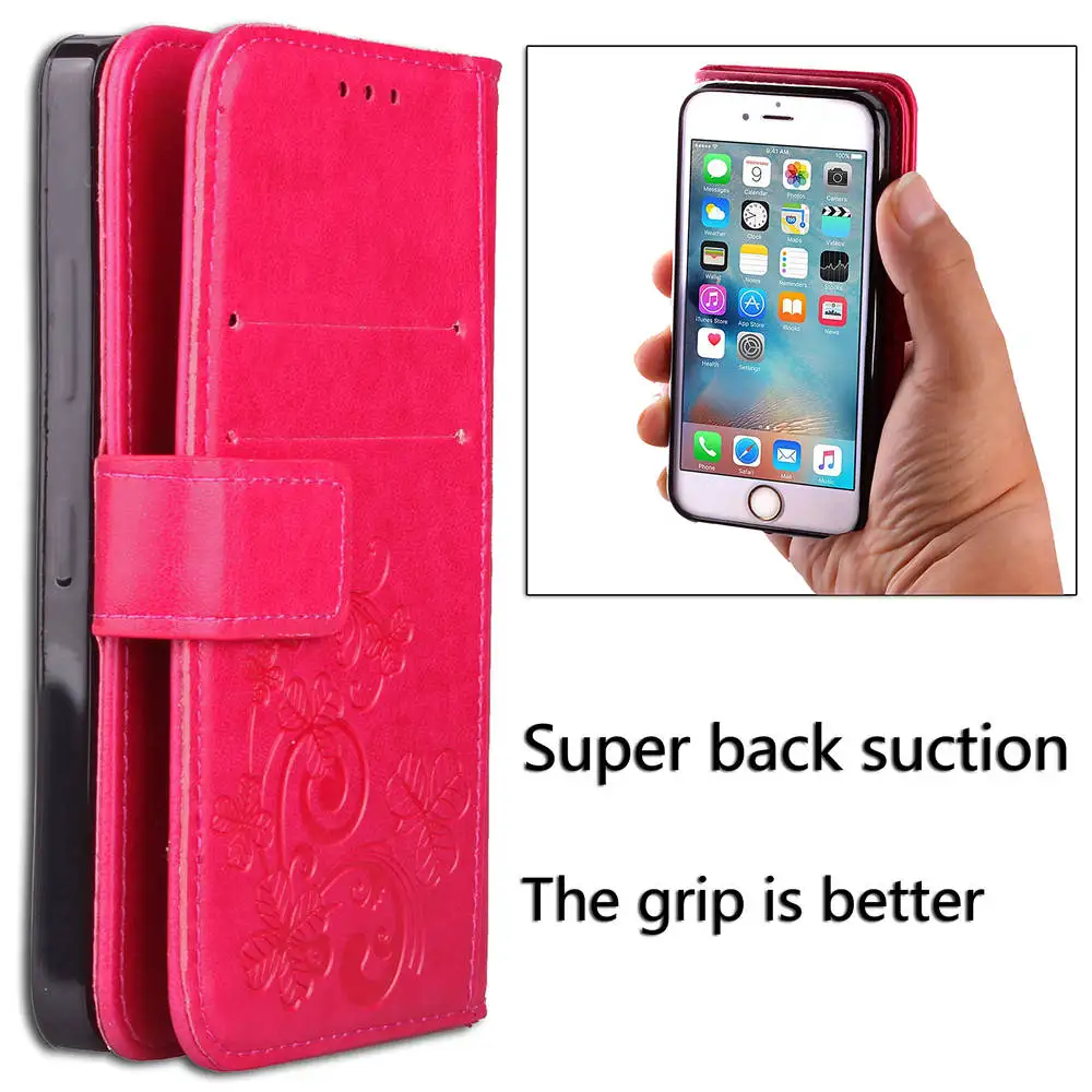 

Stand Flip PU Leather Cover Case for iPhone SE 5 6 5C 7 plus cell Phone Cases Book Style For iPhone 5s 6 6s 7 8 plus X XS Max XR