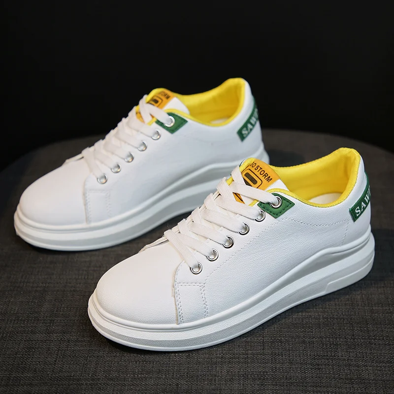 Tenis feminino zapatos mujer; Новинка года; женская обувь для тенниса; теннисные кроссовки на плоской подошве; Basket Femme; спортивная обувь; Tenis Plataforma 7 - Цвет: white 3