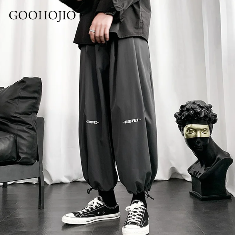 

GOOHOJIO 2021 New Spring and Autumn High Waist Pants for Couple Chic Loose Women Pants Oversized Fashionable Sweatpants Women