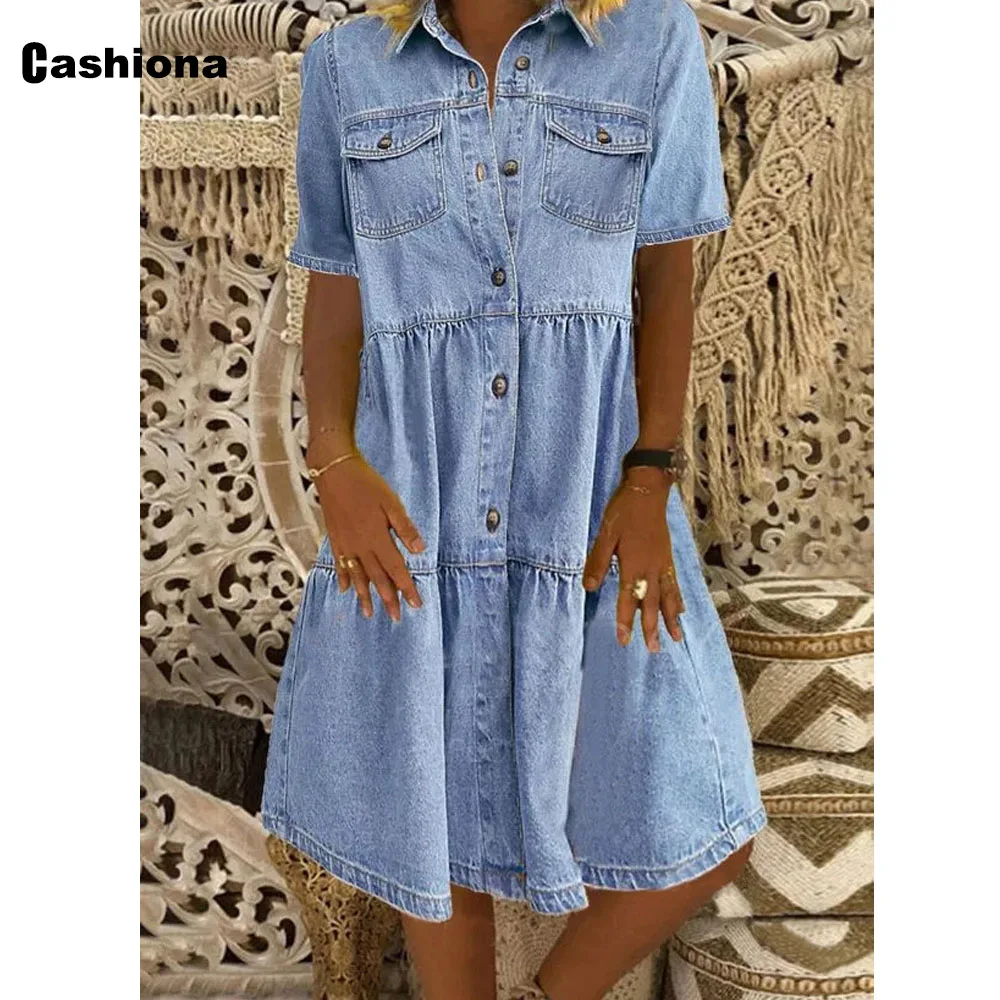 

Plus size 3xl Women Elegant Long Demin Blouse 2021 Single-breasted Tops Streetwear Vintage Leisure Summer Jean Demin Shirt femme