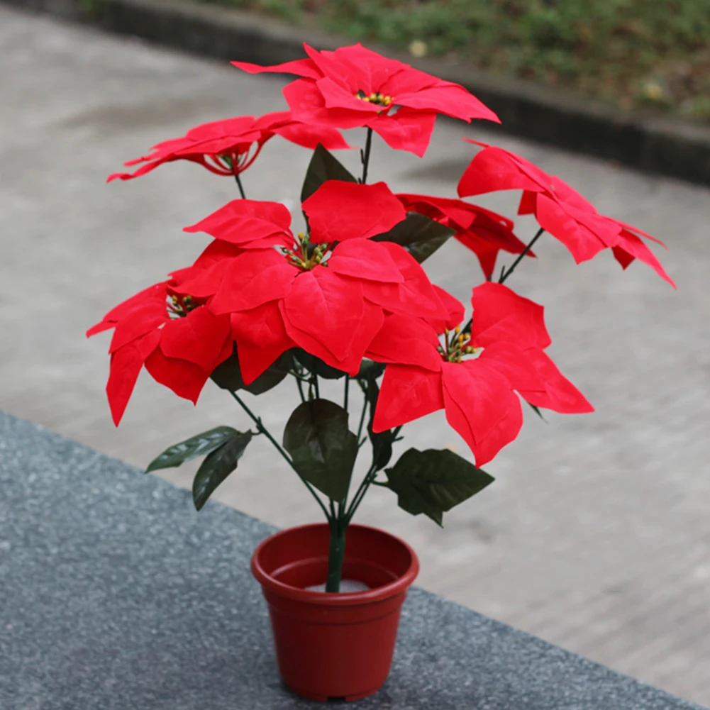 50 шт. дерево свадьба DIY Подарок Рождественские украшения большие Poinsettia аксессуары Искусственные цветы дом Декор Скрапбукинг Вечерние
