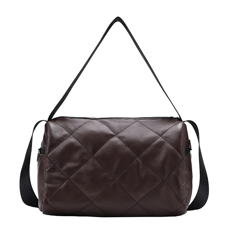 

Geometry Embroidery Thread Soft PU Leather Small Crossbody Bags for Women 2021 Quality Ladies Branded Handbags Shoulder Hand Bag