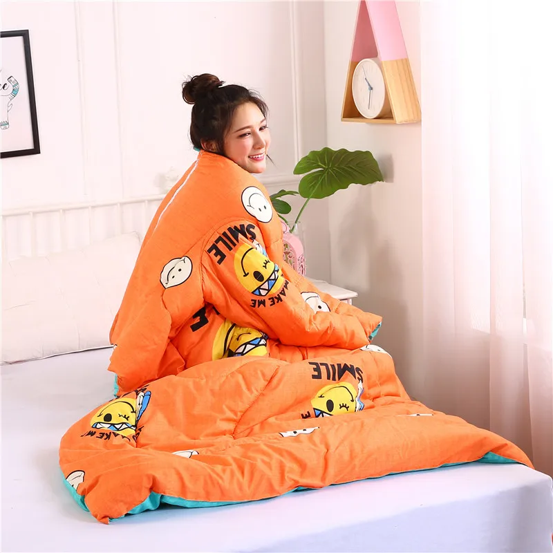 150x200cm Winter Lazy Quilt with Sleeves Home Bedding Comforter Printed Keep Warm Duvet With Filling Outdoor | Спорт и развлечения