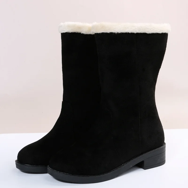 

Women's and Calf High Boots Autumn and Winter New Fashion Round Toe Square Heel Non-slip Comfortable Casual Boots Fashion Boots