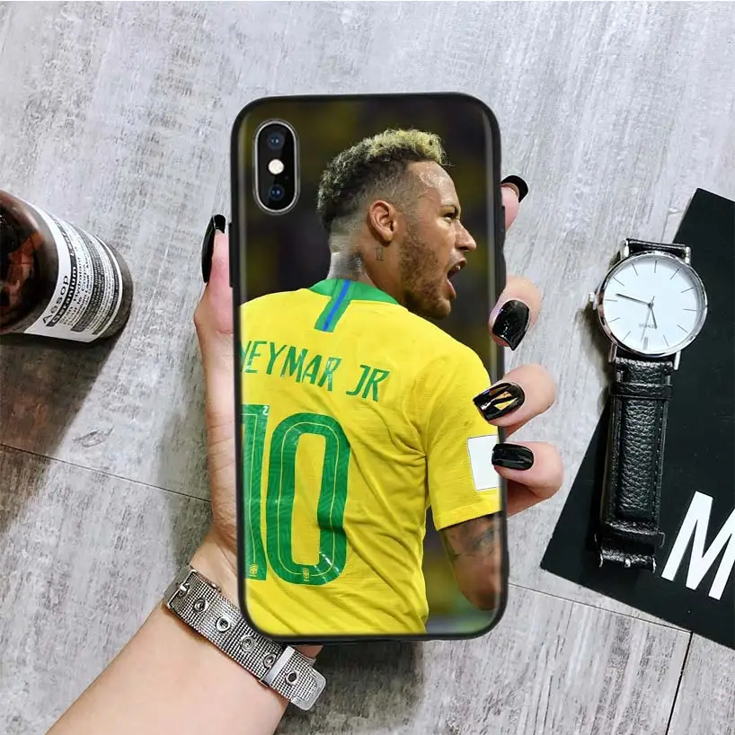Черный чехол для телефона Neymar с футбольным плеером для Apple IPhone 11 Pro XS MAX XR 7 8 6 6S Plus X 10 Ten 5 5S SE Coque Shell