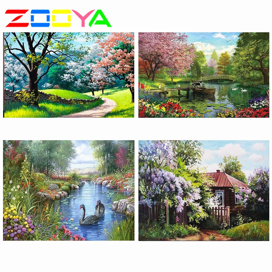 Полностью Бриллиантовая мозаика пейзаж Новый 3D Кристальный алмаз живопись 5D