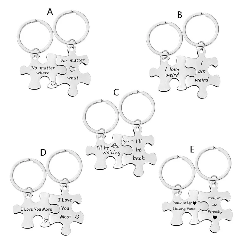 Парные брелоки для ключей него и ее 2 шт. | Украшения аксессуары