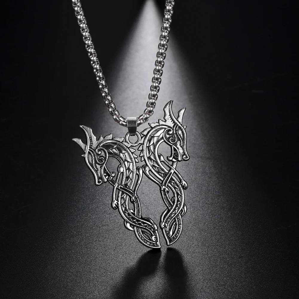 Ювелирные изделия с драконом доапарой антикварное ожерелье двойными драконами