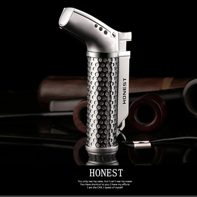 

Butane Jet Turbine Torch Lighter Outdoor Portable Windproof Stainless Steel Lighter Key Ring Gift for Men Smoking Accessories