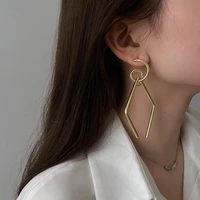 flashbuy vintage metal geometric earrings simple personality gold color drop earrings for women 2021 new trend jewelry