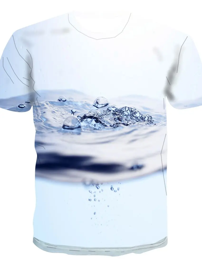 

2021 new water vortex 3D digital print men's short sleeve top summer couple T-shirt