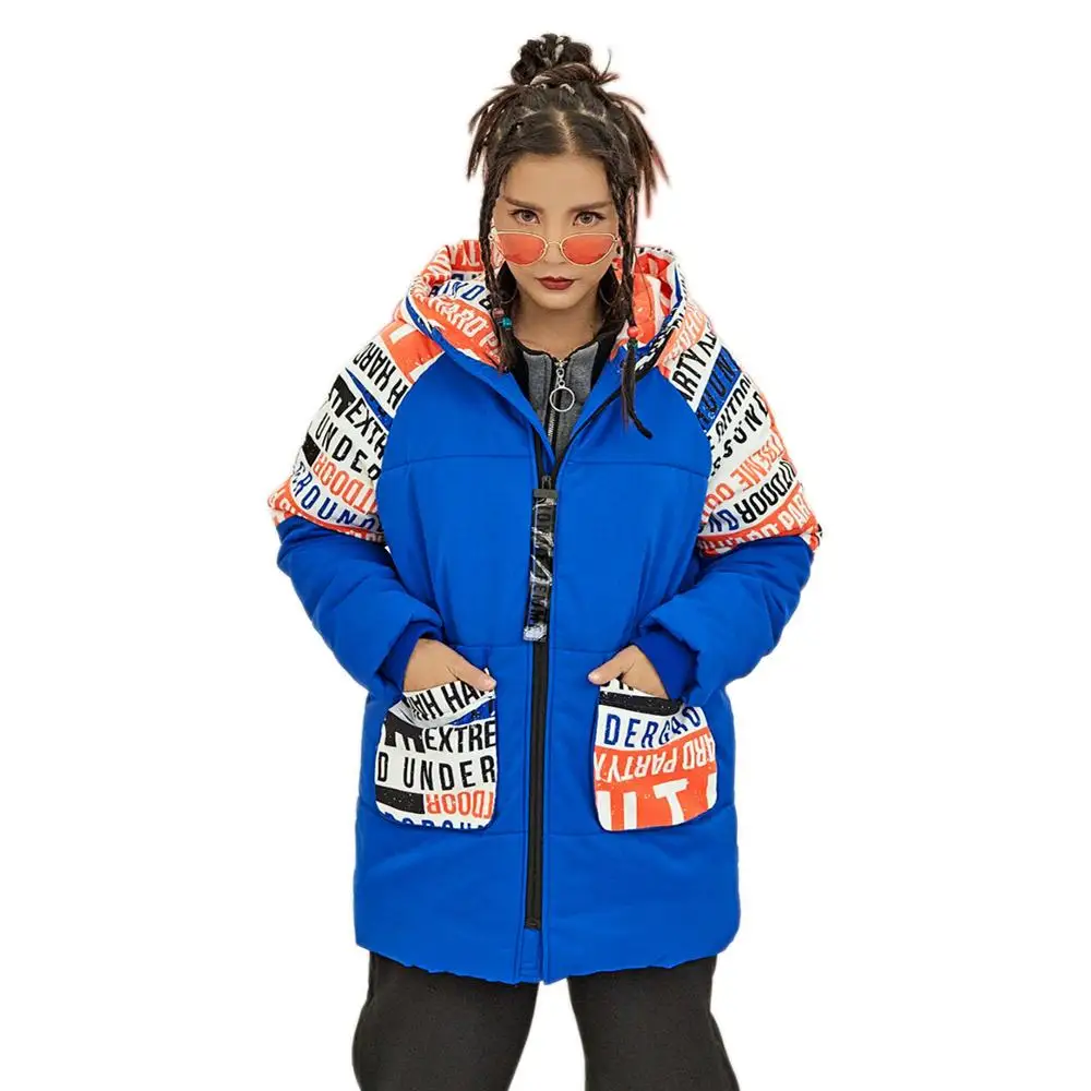 Женское уличное пальто с капюшоном теплая зимняя верхняя одежда Харадзюку в