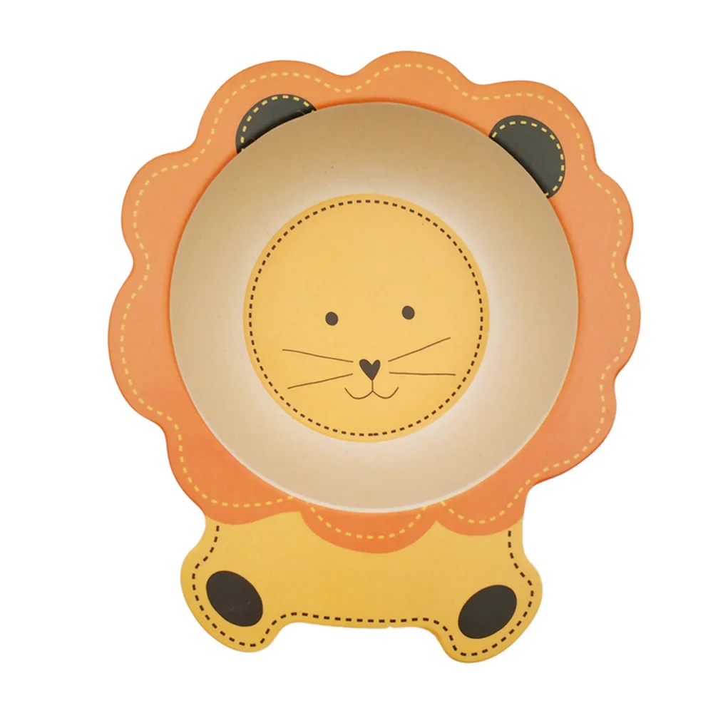 Baby Kids Natural Bamboo Fiber Bowls Cute Cartoon Animal Dishes Baby Feeding Tableware Children Infant Toddler Portable Plates enlarge