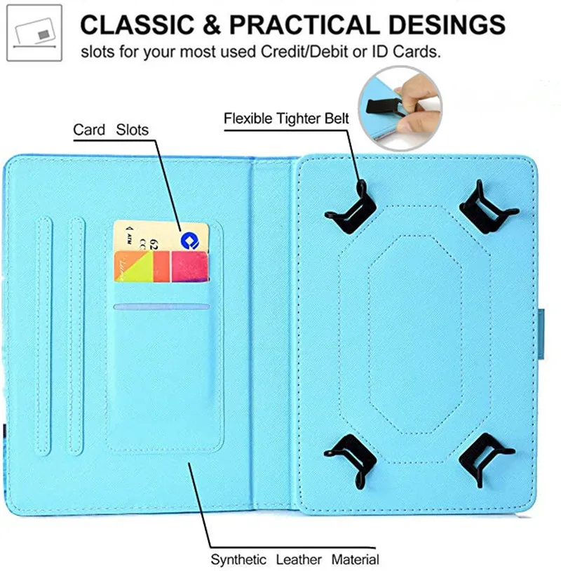 Универсальный чехол из искусственной кожи для планшета Alcatel ONETOUCH ONE TOUCH Pixi 3/3T 1T 10