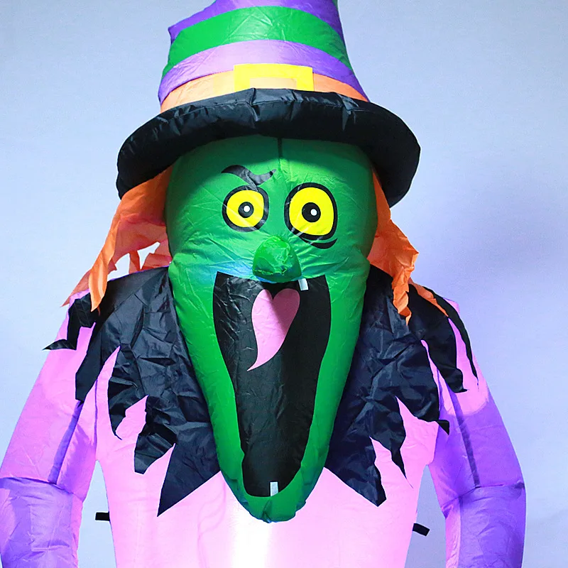 2 4 м гигантская ведьма зомби Хэллоуин украшения светодиодный освещенный
