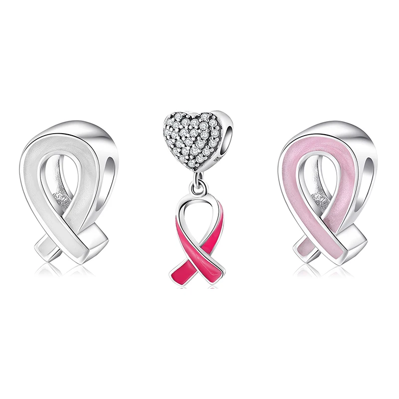 925 пробы серебро забота знак пересечения форма Розовая эмаль ювелирные украшения