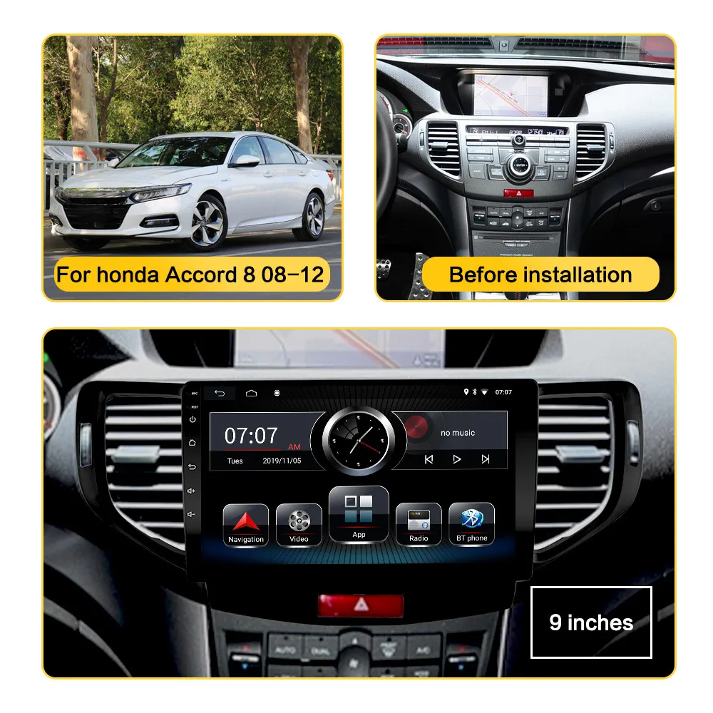 Автомагнитола 2 DIN мультимедийный проигрыватель для Honda Accord 8 1-2008 2012 10 дюймов