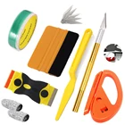 Виниловая пленка из углеродного волокна, набор аксессуаров для автомобиля, ТИНТ окон, графическая вязальная лента, скребок, инструменты для ремонта автомобиля