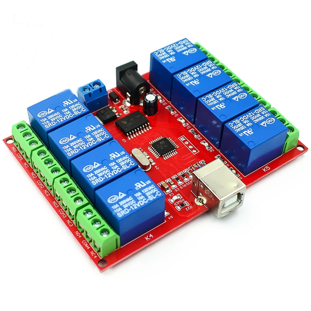 8 Way Relays DC 5 V релейный модуль USB Управление распределительный щит 2/4/8 каналов 5В реле Модуль/компьютер Управление переключатель/PC интеллигентая(ый) Управление - Габаритные размеры: 8 Way Relays