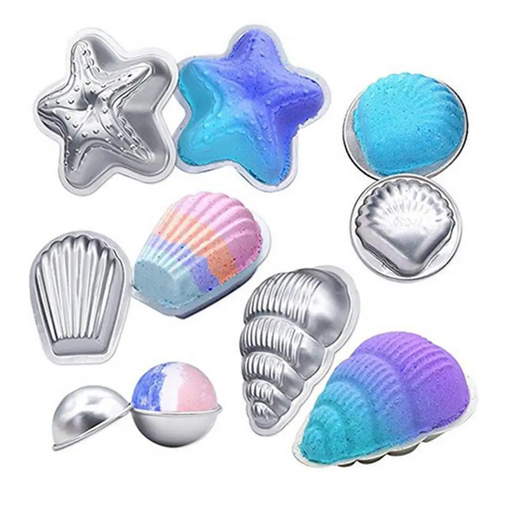 

Bath Ball Molds Geometric Shape Portable Aluminum Alloy Shell Heart Shaped Baking Mold for Dessert House