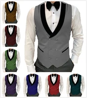 mens suit vest wedding groom tuxedo party fashion lapel waistcoat slim fit sleeveless