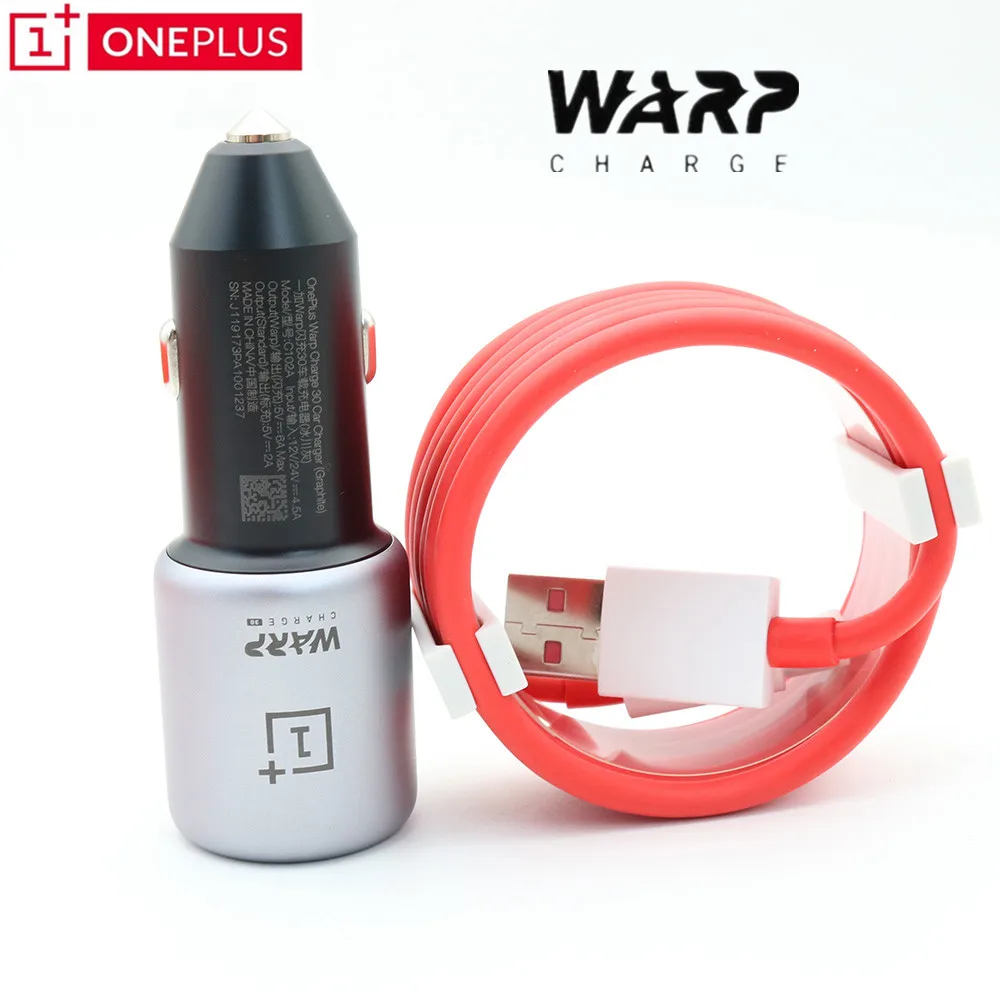 Автомобильное зарядное устройство OnePlus Warp Charge 30 Вт 5 В/6 А кабель Usb Type-c для oneplus 7 7t