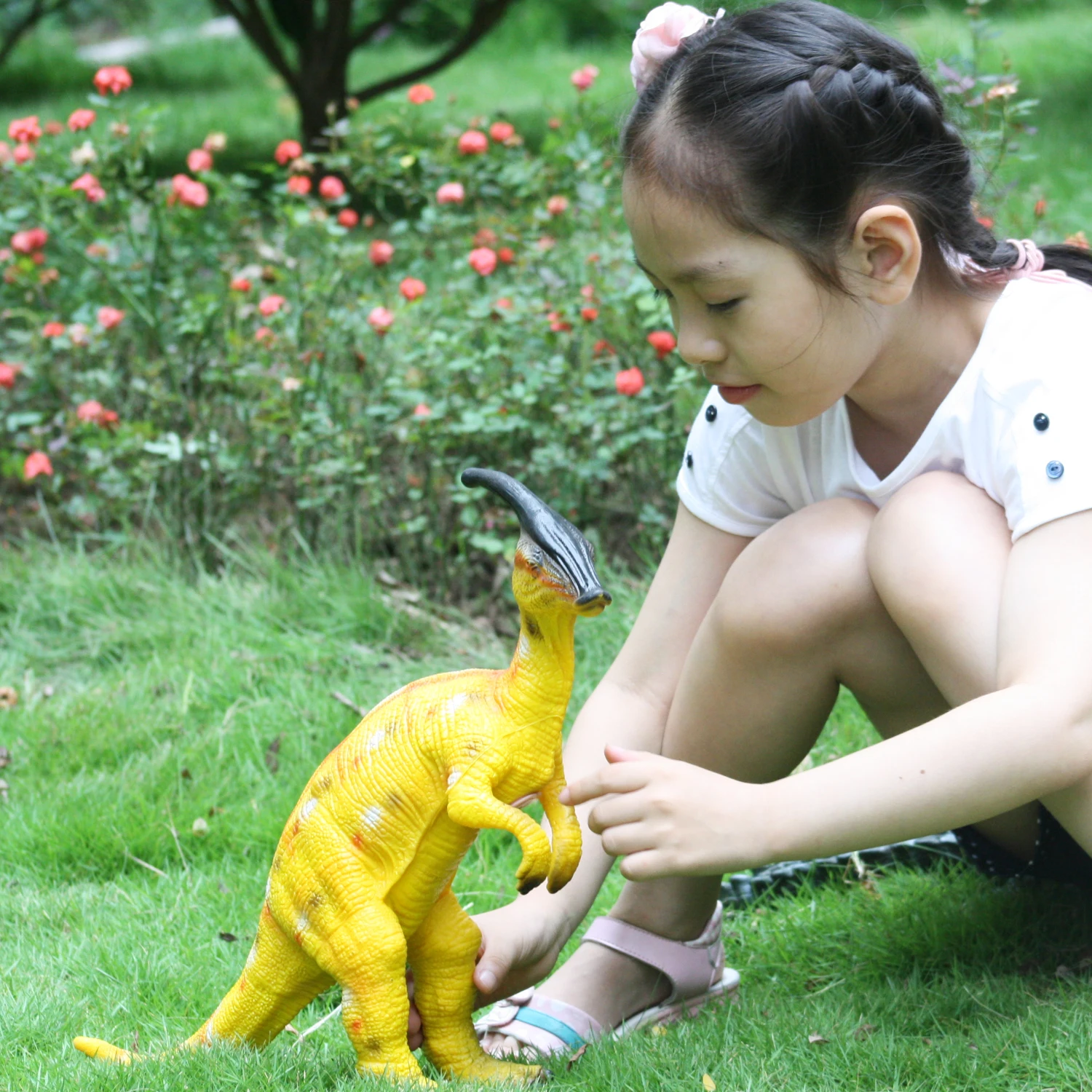 05 Huang Cheng Toys14 дюймов фигурка животного модель мягкая чучела мир динозавр Raptor Защитная зона Gojira король Монстры детские игрушки - Цвет: 05