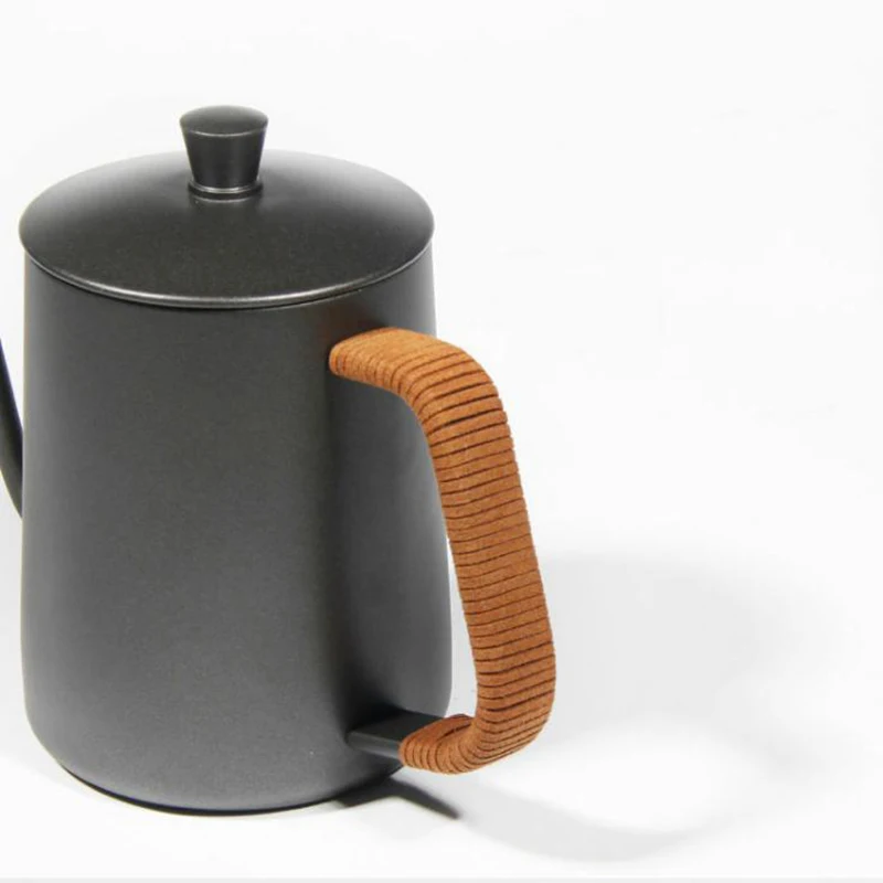 

350/600ML Drip Kettle Coffee Tea Pot Food Grade Stainless Steel Gooseneck Drip Kettle Swan Neck Thin Mouth Coffee Pot With Lid