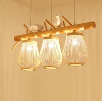 japanese tatami wooden bird led chandeliers lamp hade bedroom living room study pendant lamp lighting furniture decor lamp