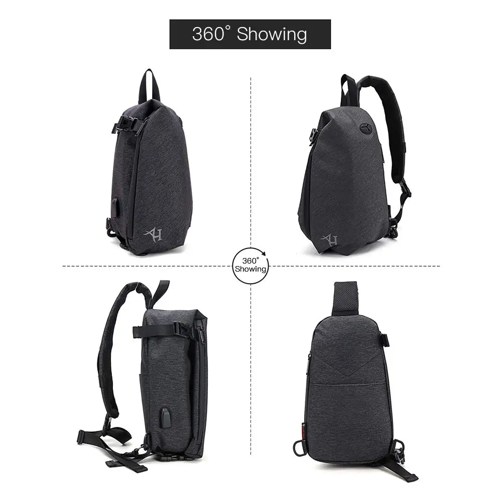 ARCTIC HUNTER нагрудная сумка через плечо USB мужская для подростков