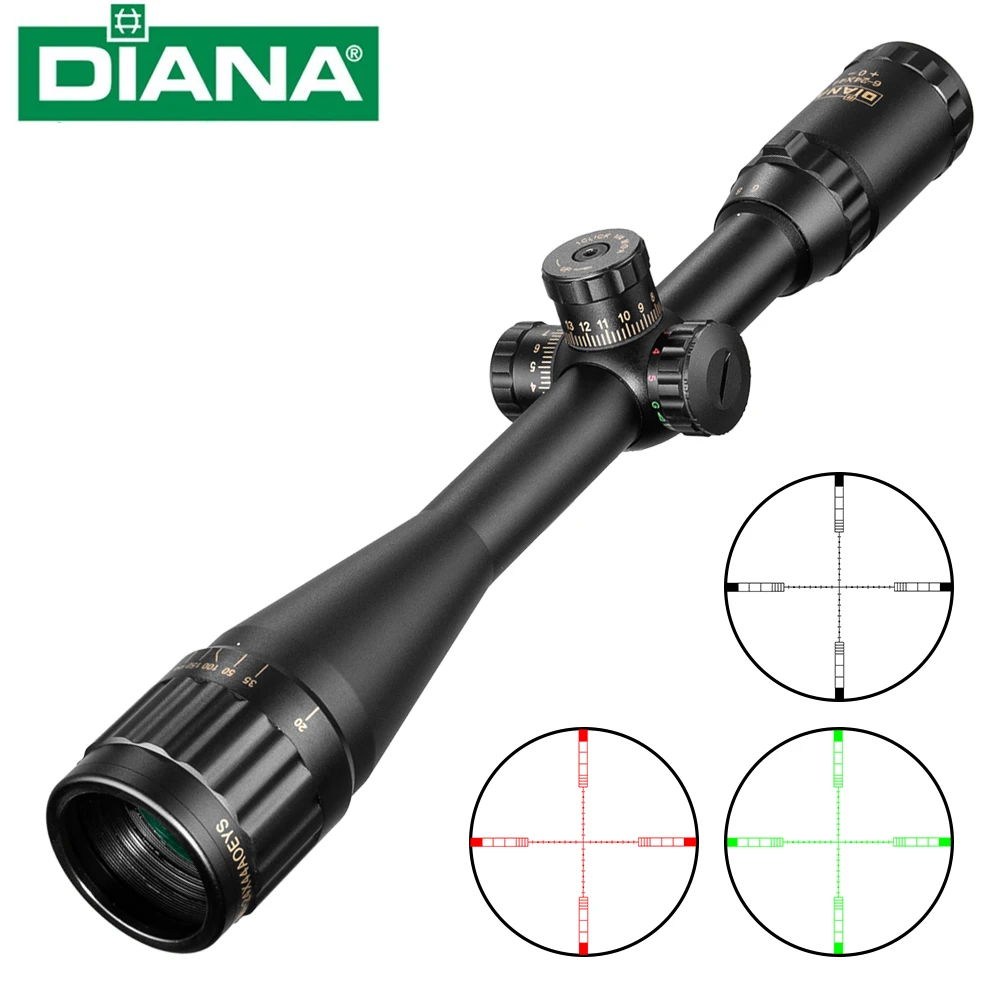 Cheap 6 24X44 Tactical Optic Cross Sight Green Red Illuminated Riflescope Hunting Rifle Scope Sniper Airsoft Air Guns